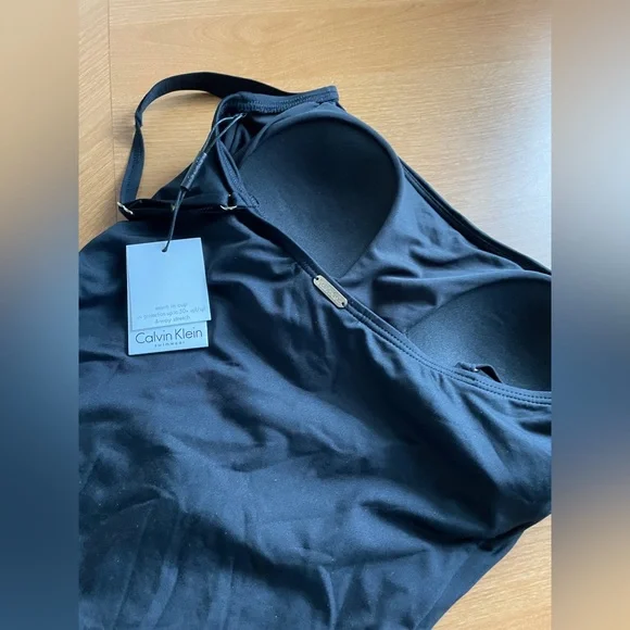 Calvin Klein Pleated One Piece Swimsuit - Picture 6 of 9